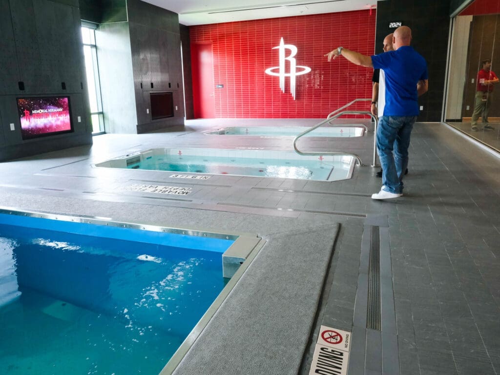 The new Memorial Hermann Houston Rockets Training Center is built to take advantage of the latest in water therapy. (Photo by F. Carter Smith)
