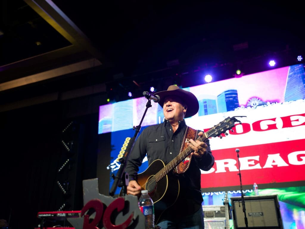 Country music singer Roger Creager performs at the Houston Cattle Baron's Ball. (Photo by Daniel Ortiz)