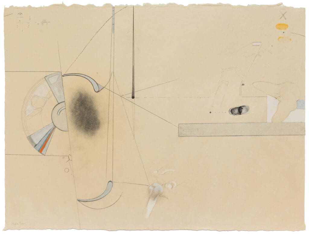 Stephen Greene's "Biograph 23," 1967. Graphite, ink, charcoal, gouache and collage on paper. (Photo by Jenny Gorman. Courtesy Moody Gallery, Houston)