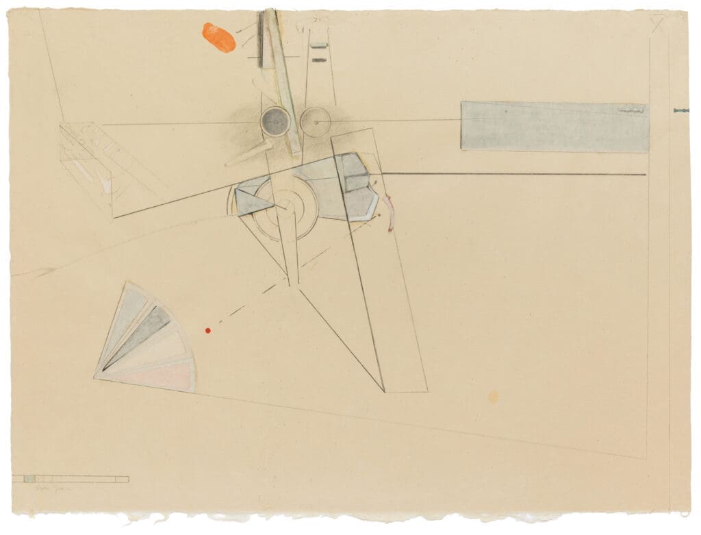 Stephen Greene's "Biograph 8," 1967. Graphite, ink, gouache and collage on paper. (Photo by Jenny Gorman. Courtesy Moody Gallery, Houston)