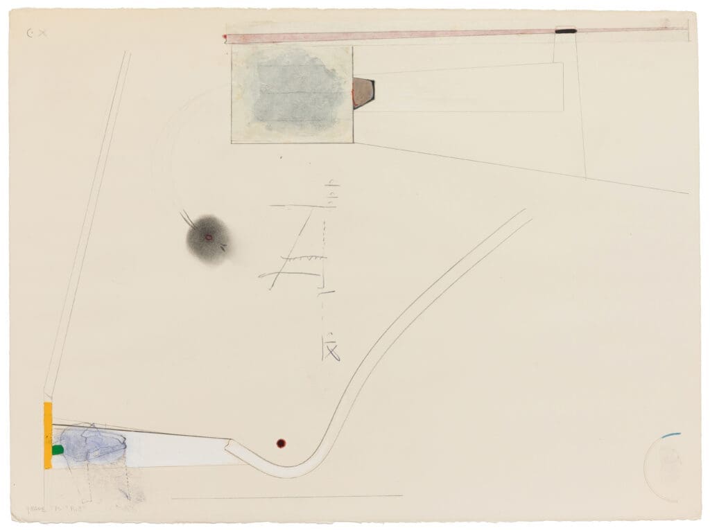 Stephen Greene's "R. 3,"
1972. Graphite, ink, gouache, charcoal and collage on paper. (Photo by Jenny Gorman. Courtesy Moody Gallery, Houston)