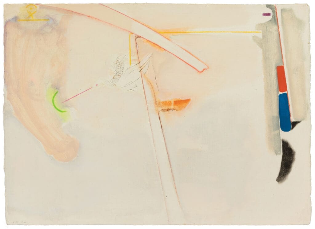 Stephen Greene's "R. 3," 1973. Graphite, crayon and gouache on paper. (Photo by Jenny Gorman. Courtesy Moody Gallery, Houston)