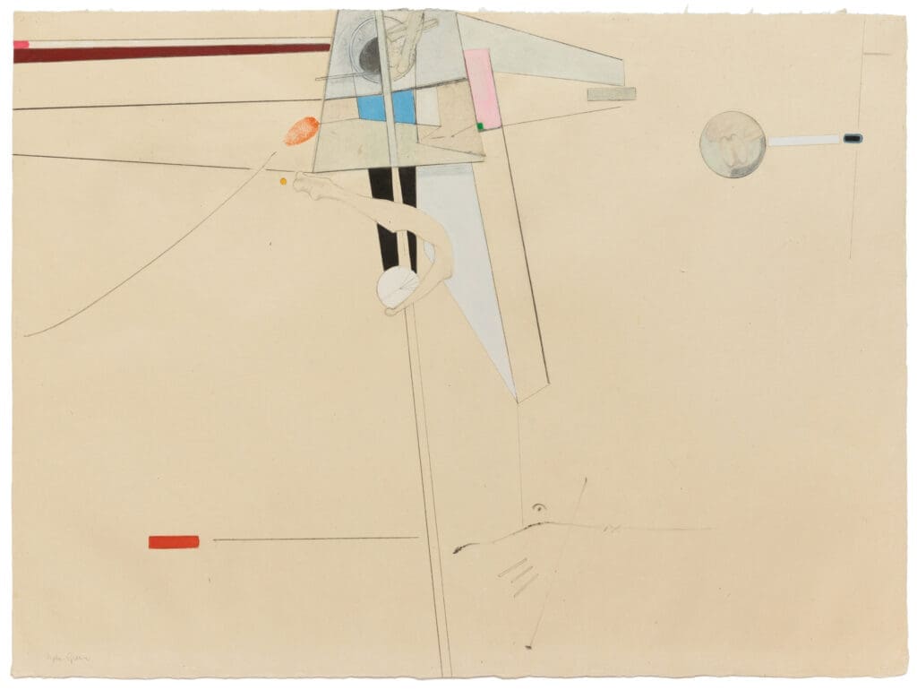 Stephen Greene's "Biograph 24," 1967. Graphite, ink, gouache and collage on paper. (Photo by Jenny Gorman. Courtesy Moody Gallery, Houston)