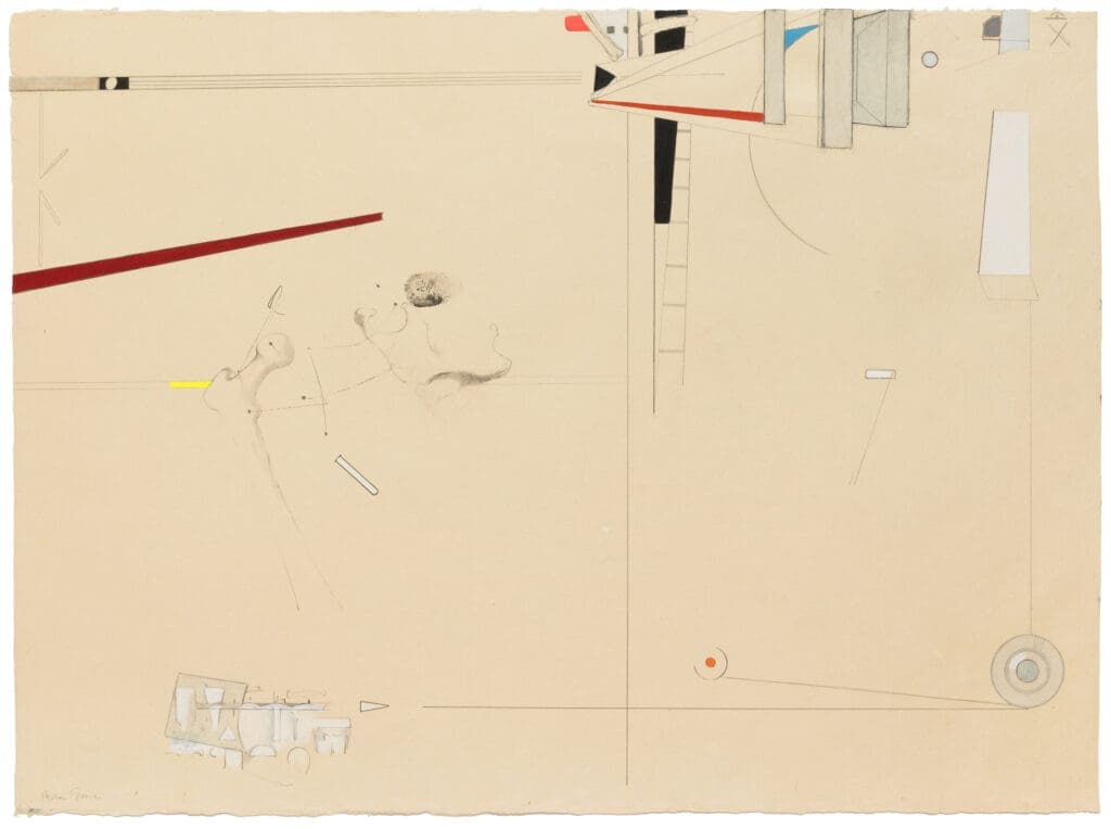 Stephen Greene's "Biograph 26," 1967.
Graphite, ink, gouache and collage on paper. (Photo by Jenny Gorman. Courtesy Moody Gallery, Houston)