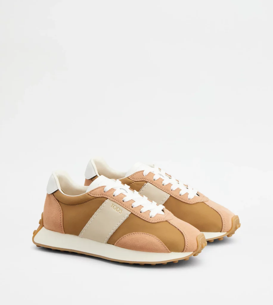 T Vintage Sneakers in Leather and Technical Fabric at TOD'S