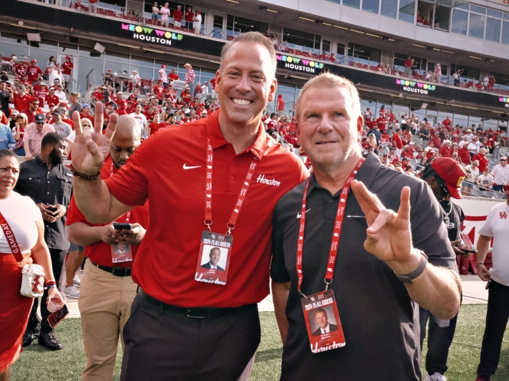 University of Houston athletic director Eddie Nuñez and Tilman Fertitta are all in on seeing UH football football get better too. (Photo by F. Carter Smith) 
