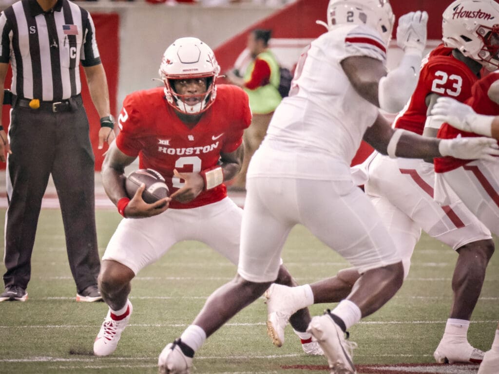 University of Houston quarterback Zeon Chriss brings a lot of running ability to the table. (Photo by F. Carter Smith)
