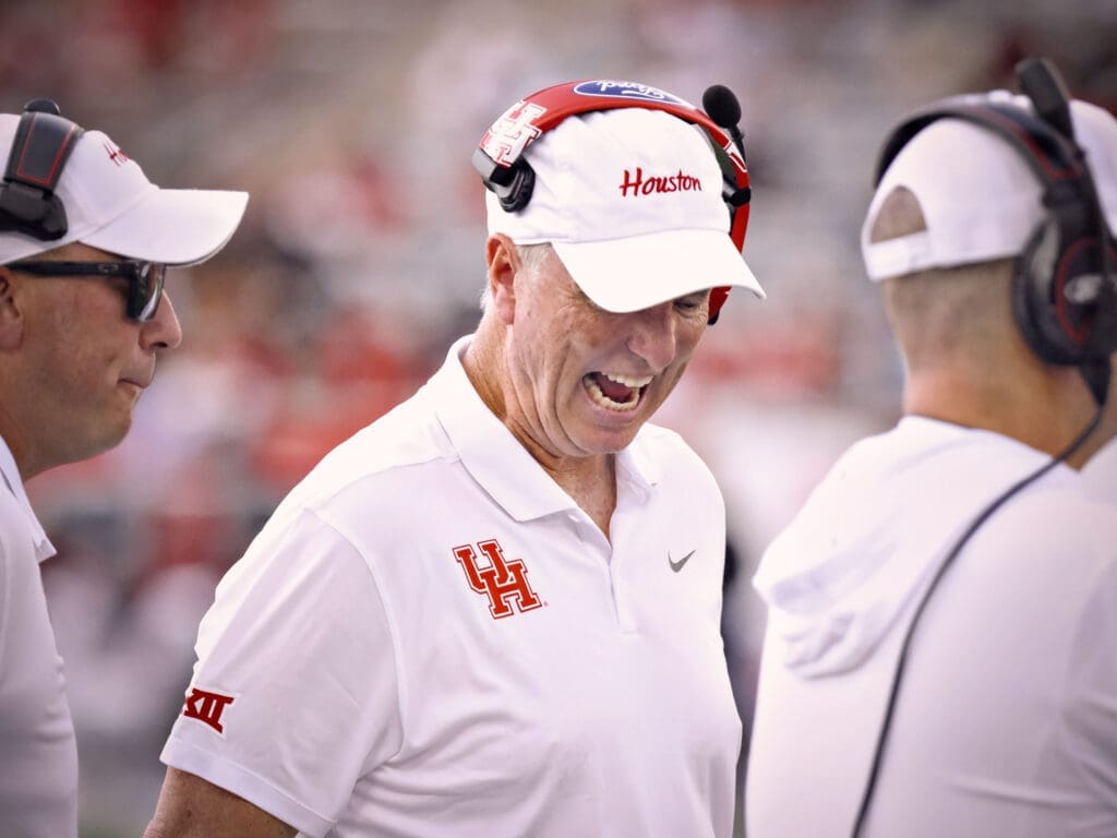 University of Houston football coach Willie Fritz has more fire than you might think. (Photo by F. Carter Smith)