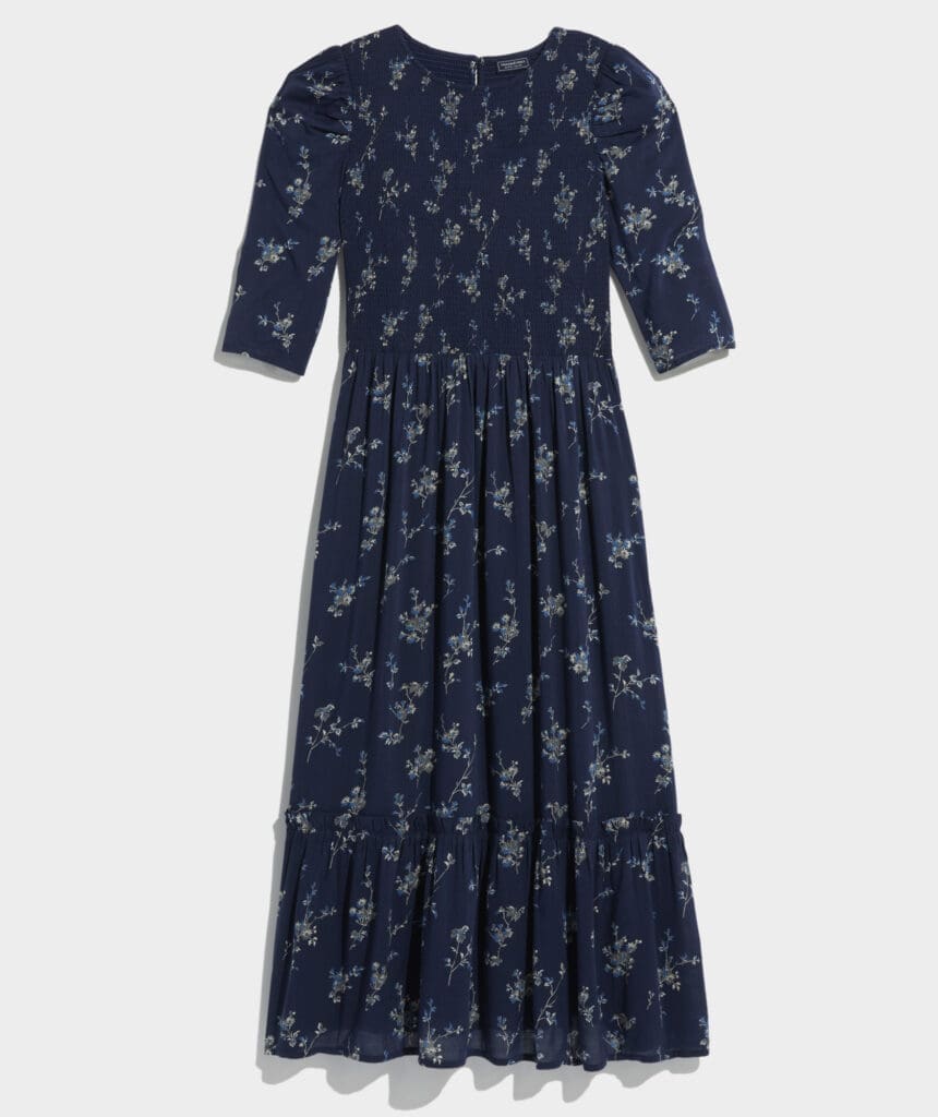Smocked Puff-Sleeve Midi Dress from Vineyard Vines