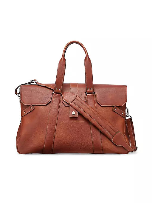 The Grained Calfskin Country Weekender Bag from Brunello Cucinelli features premium craftsmanship and timeless elegance for the ultimate luxury travel experience. (Photo courtesy Brunello Cucinelli)