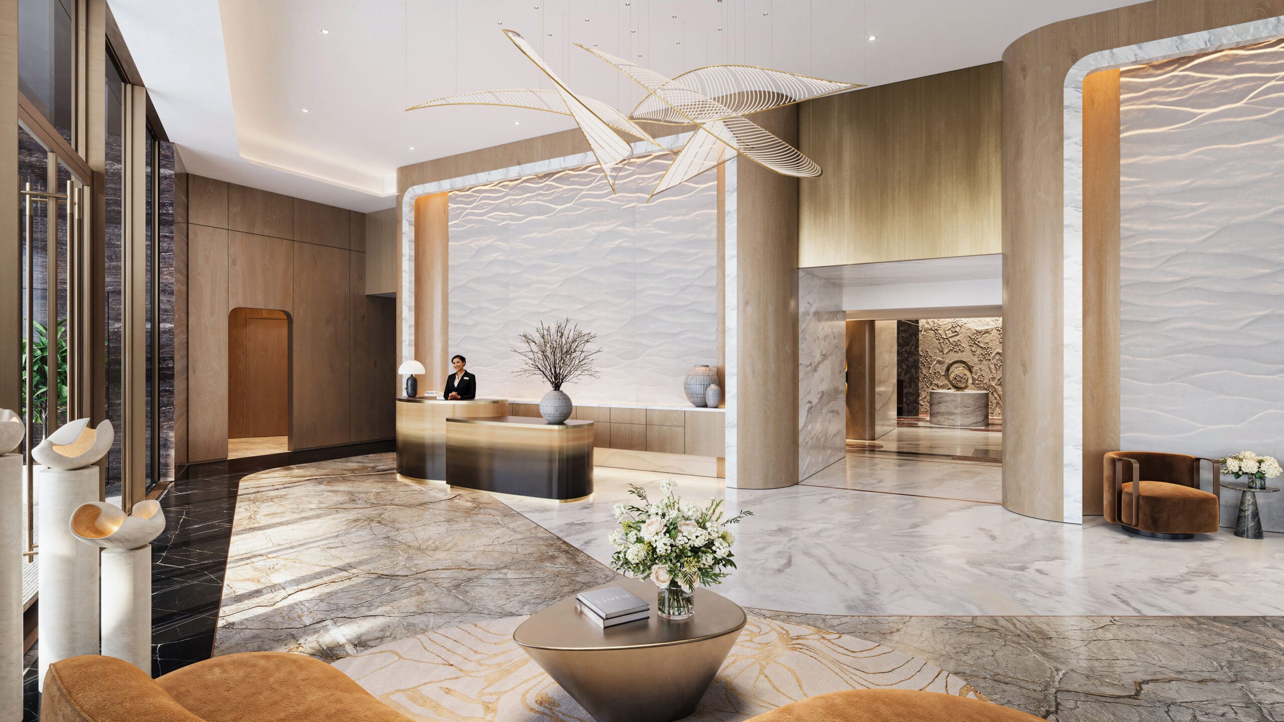 3 – Lobby, The St, Regis Residences, Houston; Rendering Courtesy of Shimahara Visual