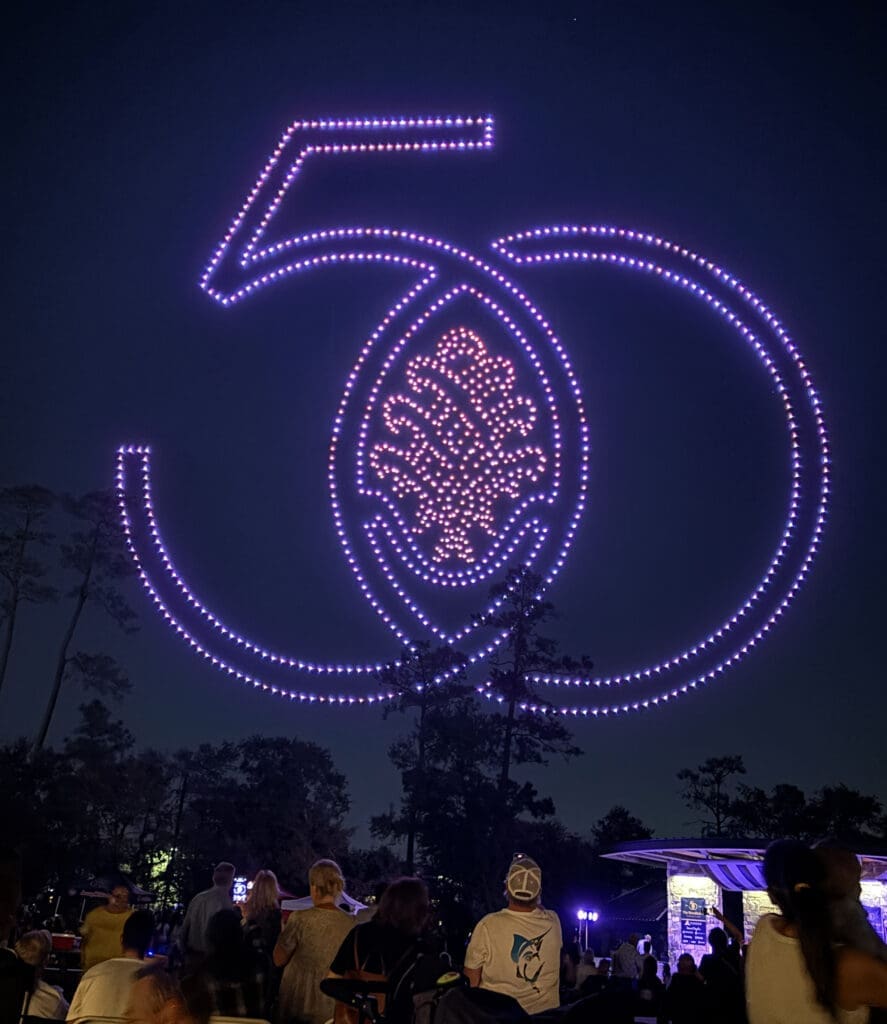 The Woodlands community enjoyed a fireworks and drone show on the 50th anniversary of the founding of The Woodlands on Oct. 19 at Northshore Park. (Photo by Laura Landsbaum)