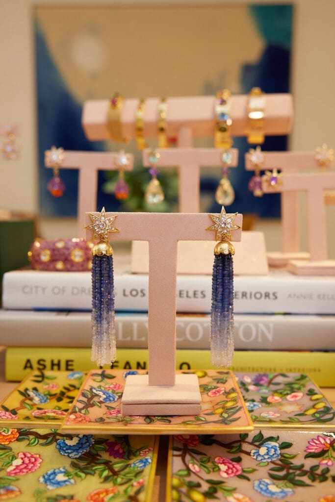 Surya and the Moon Surya Earrings with beaded tassel extensions (Photo by Nneoma Aiiwe)