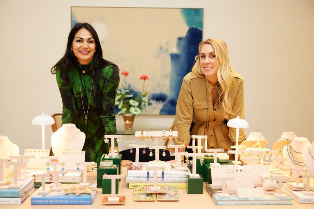 Surya and the Moon founders Sneha Calarese and Keri Clavin at their trunk show at Natalie Steen's The Note Pad. (Photo by Nneoma Aiiwe)