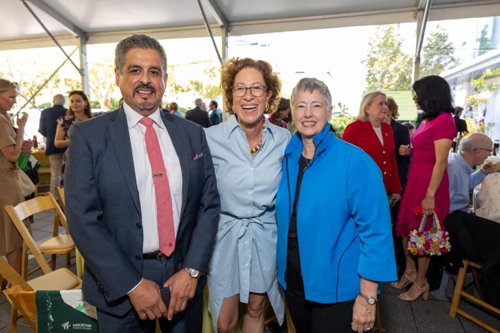 Arturo Michel, Laura Spanjian, Annise Parker at the Houston Parks Board annual luncheon (Photo by Jenny Antill)