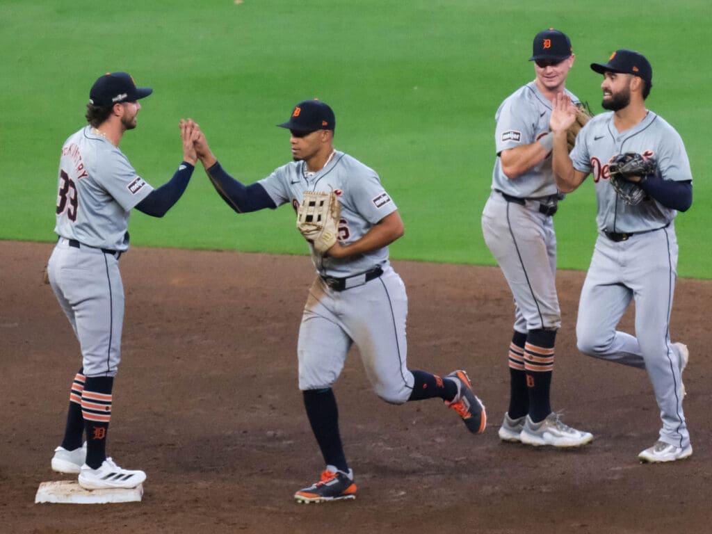 A.J. Hinch's Detroit Tigers are the ones who did all the celebrating at Minute Maid Park. (Photo by F.Carter Smith)