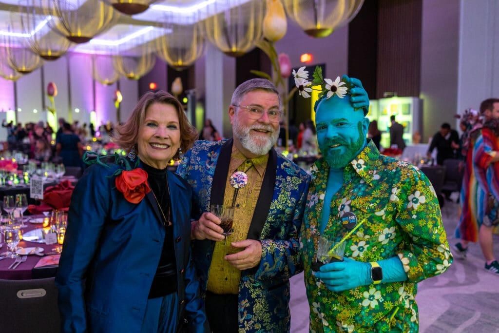 Barbara Hinton, Ken Hoge, Doug Welsh at Art League Houston's 76th Anniversary Gala, Bloom (Photo by Alex Barber)