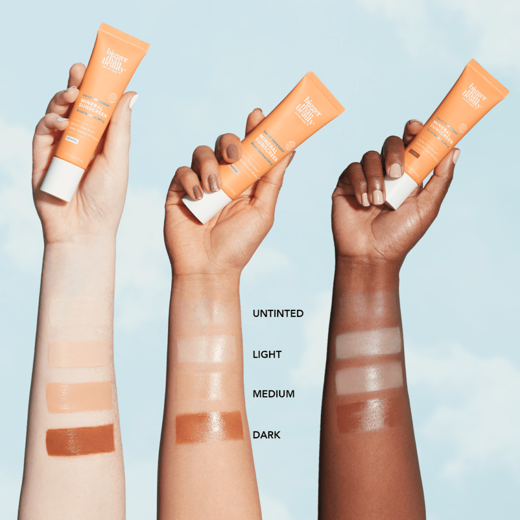 The Daily Defender Mineral Sunscreen SPF 50 offers high-performance sun protection in tinted and untinted options. (Photo courtesy Thrive Causemetics)