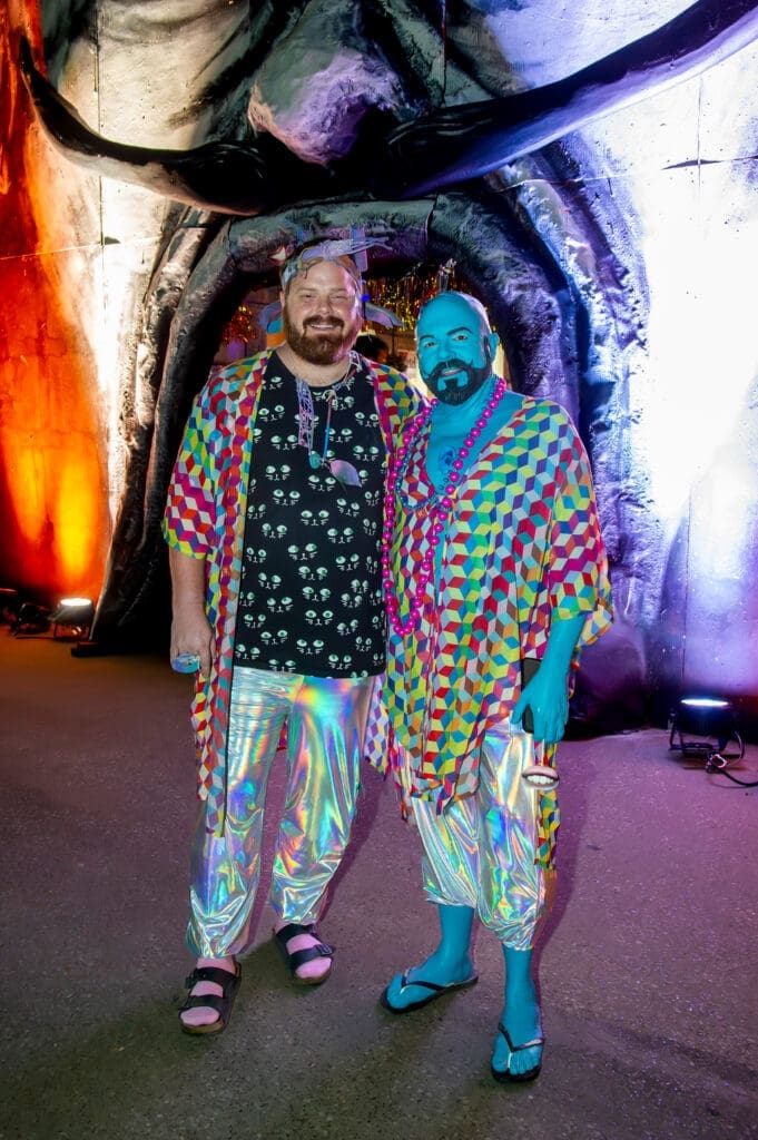 Doug Welsh & Mitch Pengra at the 2024 Orange Show Gala: DaliDada (Photo by Bill Stafford)