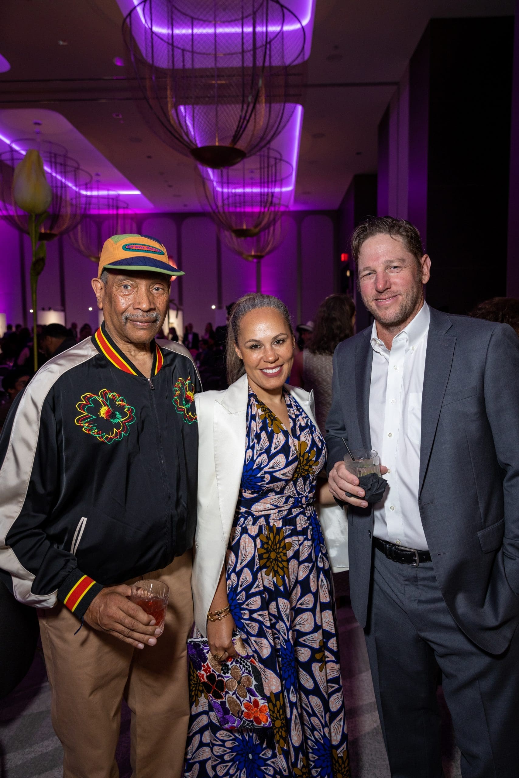 John Guess Jr., Danielle Burns Wilson & David Wilson at Art League Houston's 76th Anniversary Gala, Bloom (Photo by Alex Barber)