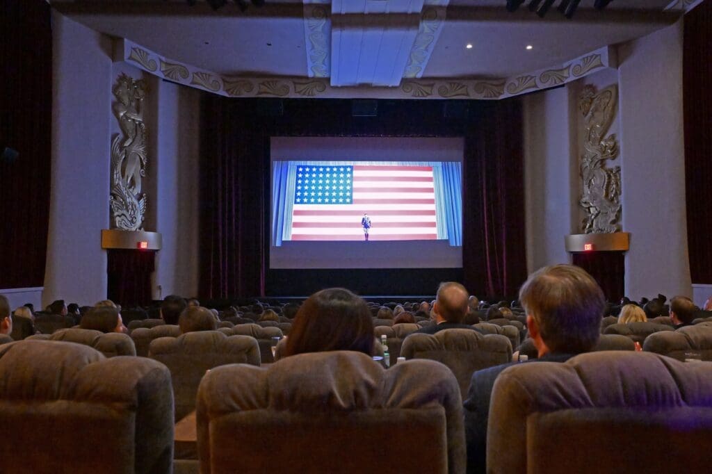 The historic River Oaks Theatre now has comfortable seats and a new buzz. (Photo by Jack Opatrny)