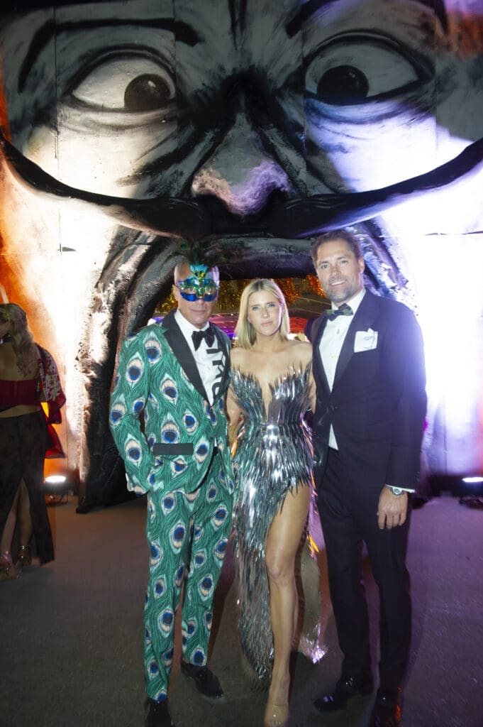 Mark Sullivan, Allie & Jay Fields at the 2024 Orange Show Gala: DaliDada  (Photo by Bill Stafford)