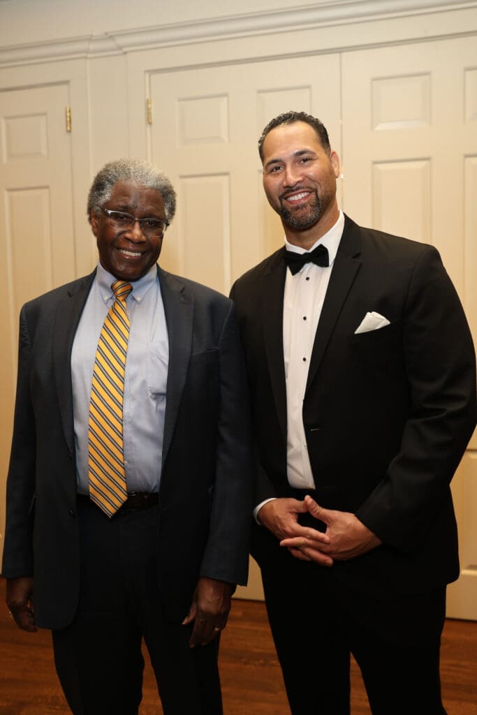 N.D. Kalu, Brandon Evans at 'An Evening for Rice's Honor.' (Photo by Priscilla Dickson)