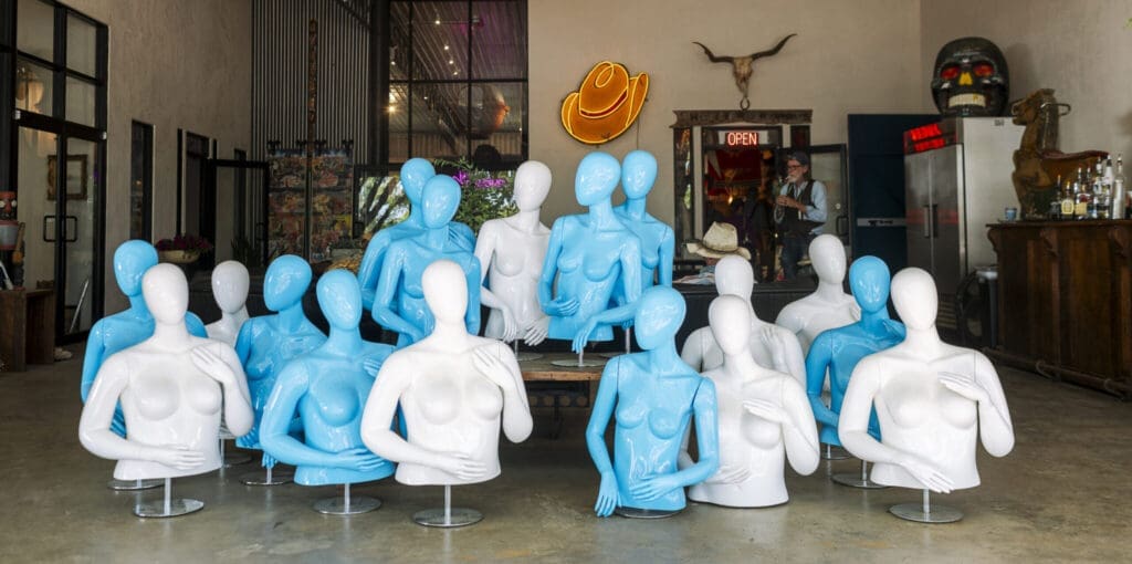 Art installation in the atrium at The 550 Market. (Photo by Melinda Ortley)