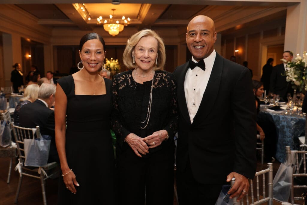 Paula DesRoches, Anne Duncan, Reginald DesRoches at 'An Evening for Rice's Honor.' (Photo by Priscilla Dickson)