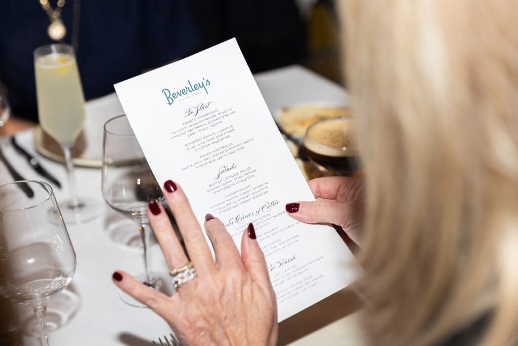 The intimate dinner was held in a private dining room at Beverley's (Photo by Kaitlin Saragusa)