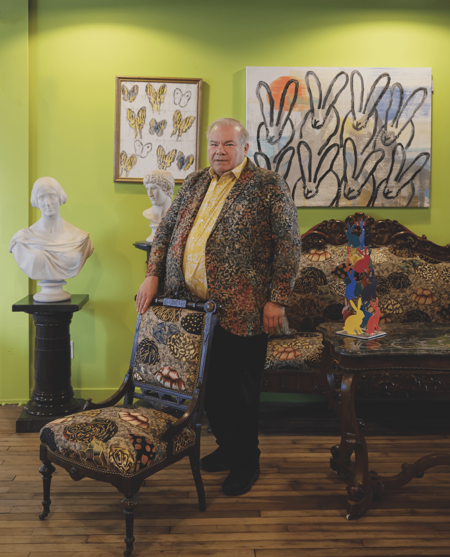 Hunt Slonem makes his first-ever appearance during the Round Top Fall Antiques & Design Show at The Halles. (Photo by John Neitzel)