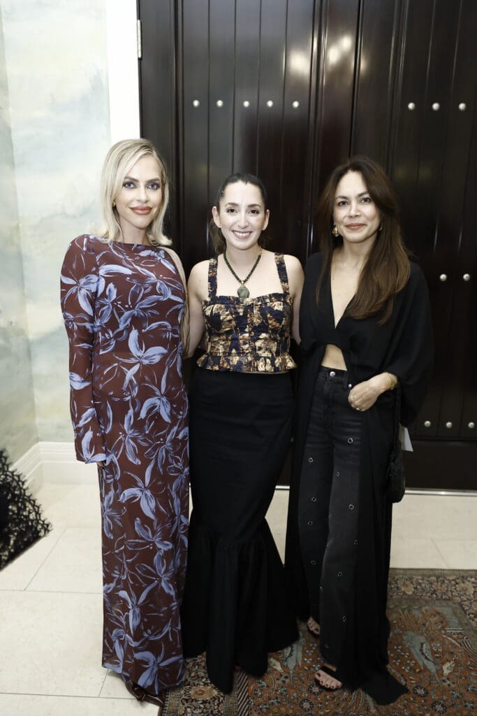 Mason Clark-Sadeghi, Alejandra Bravo Correa, Luisa Babarczy at Amir Taghi's trunk show in the family home in Tanglewood (Photo by Quy Tran)