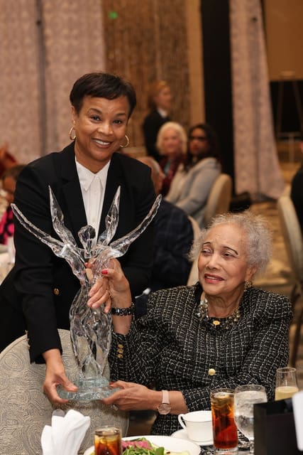 2023 Spirit of Substance honoree Eileen Lawal passes the torch to 2024 recipient Jacqueline W. Bostic  (Photo by Priscilla Dickson)