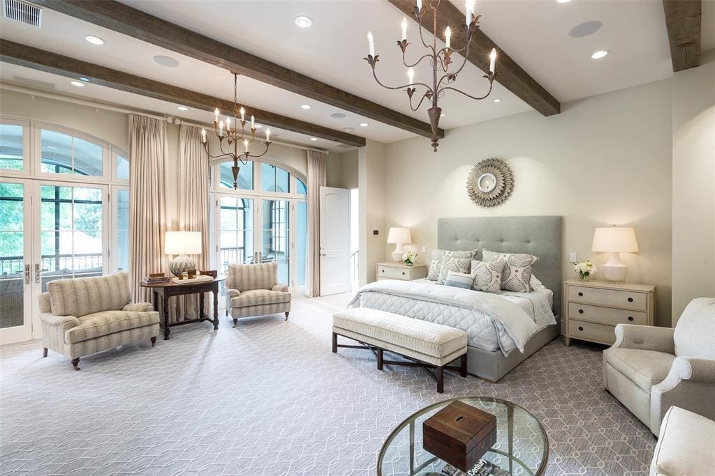 Upstairs at 4307 Armstrong Parkway, you’ll find more delights like heated marble flooring in the master bathrooms, a golf simulator, and covered loggia overlooking the backyard. (Courtesy)