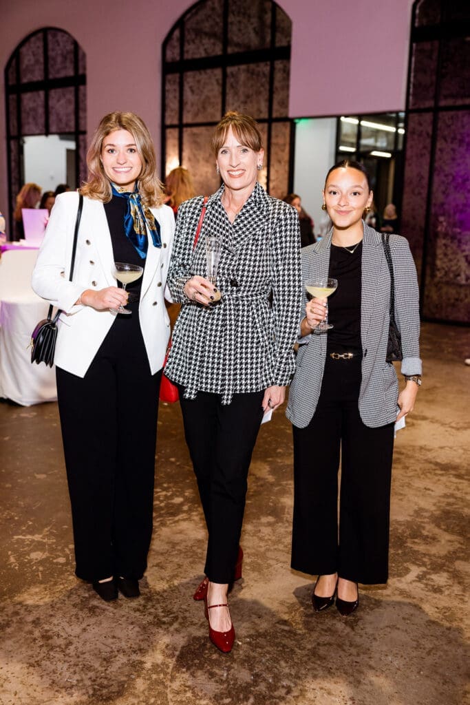 Mia Zugheri, Angelia Williams and Isabella McConahy at the Power of the Purse fundraiser benefiting Women's Resource.