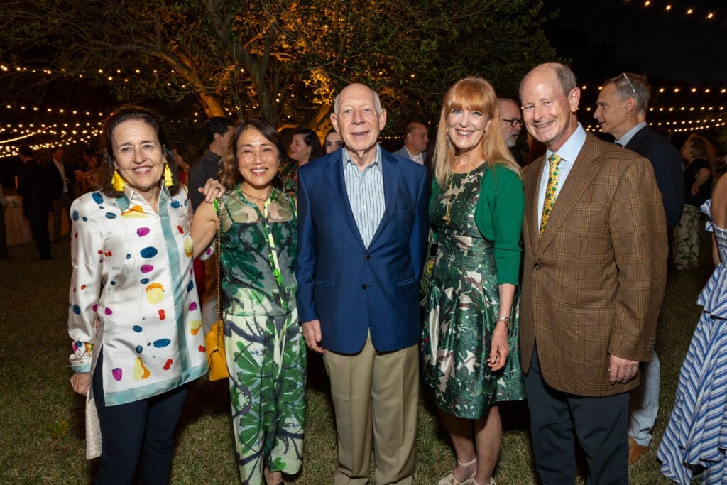 Andrea White, Chinhui Allen, Bill White, Gracie Cavnar, Eddie Allen at The Menil Collection 'Party in the Park.' (Photo by Jenny Antill)