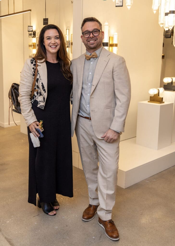 Angeline Guido Hall, Mike Yates at Visual Comfort & Co (Photo by Jordan Geibel)