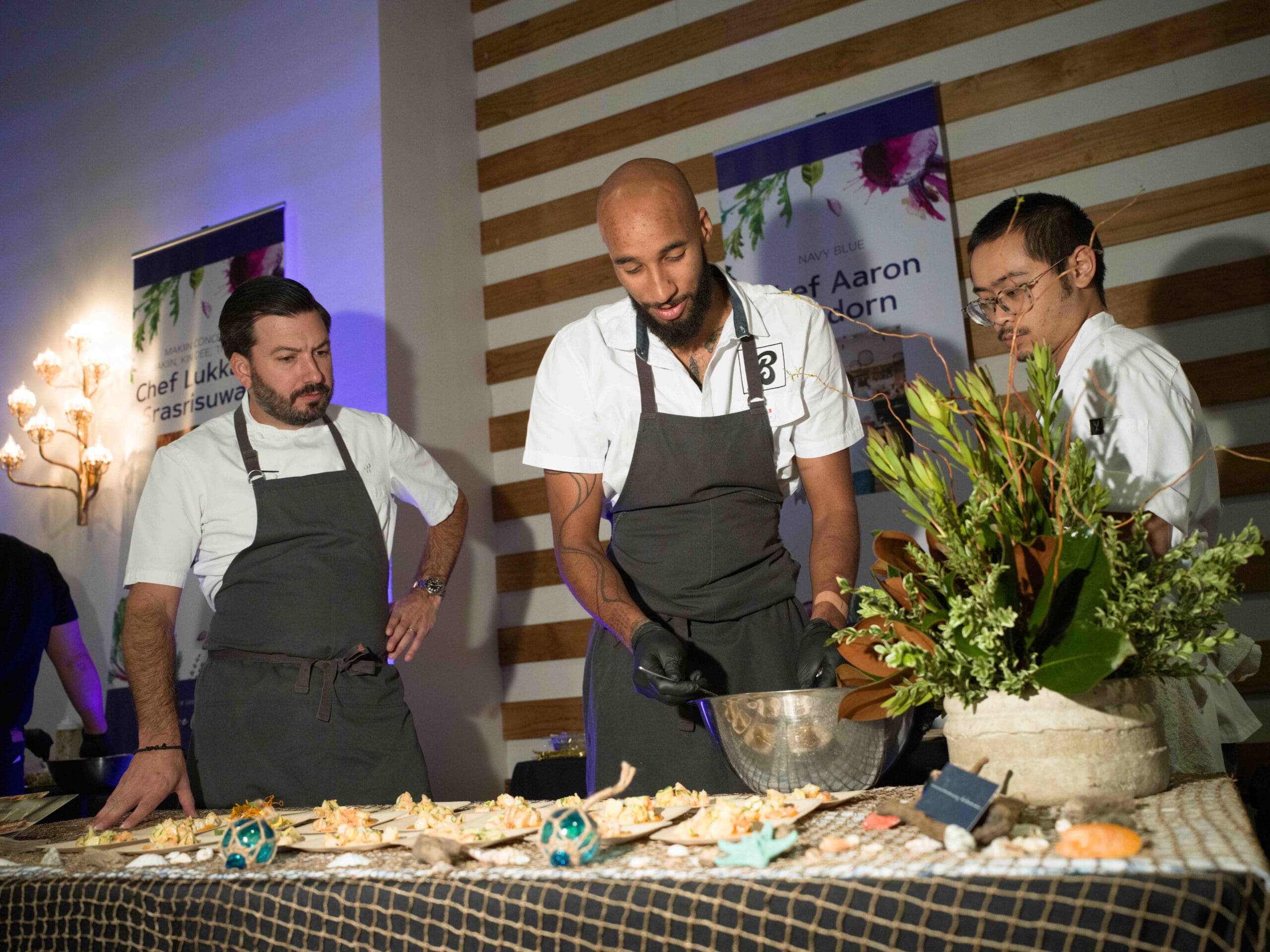 Chef Aaron Bludorn and his team put care into their dishes at March of Dimes Signature Chefs. (Photo by Daniel Ortiz)