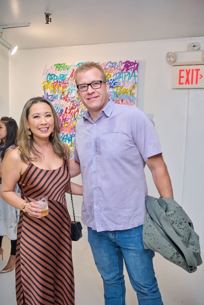 Vy & Jim Hopkins at the "Frenchies & Friends" opening celebration at Alliance Française de Houston. (Photo by Charlie Horse Photography)