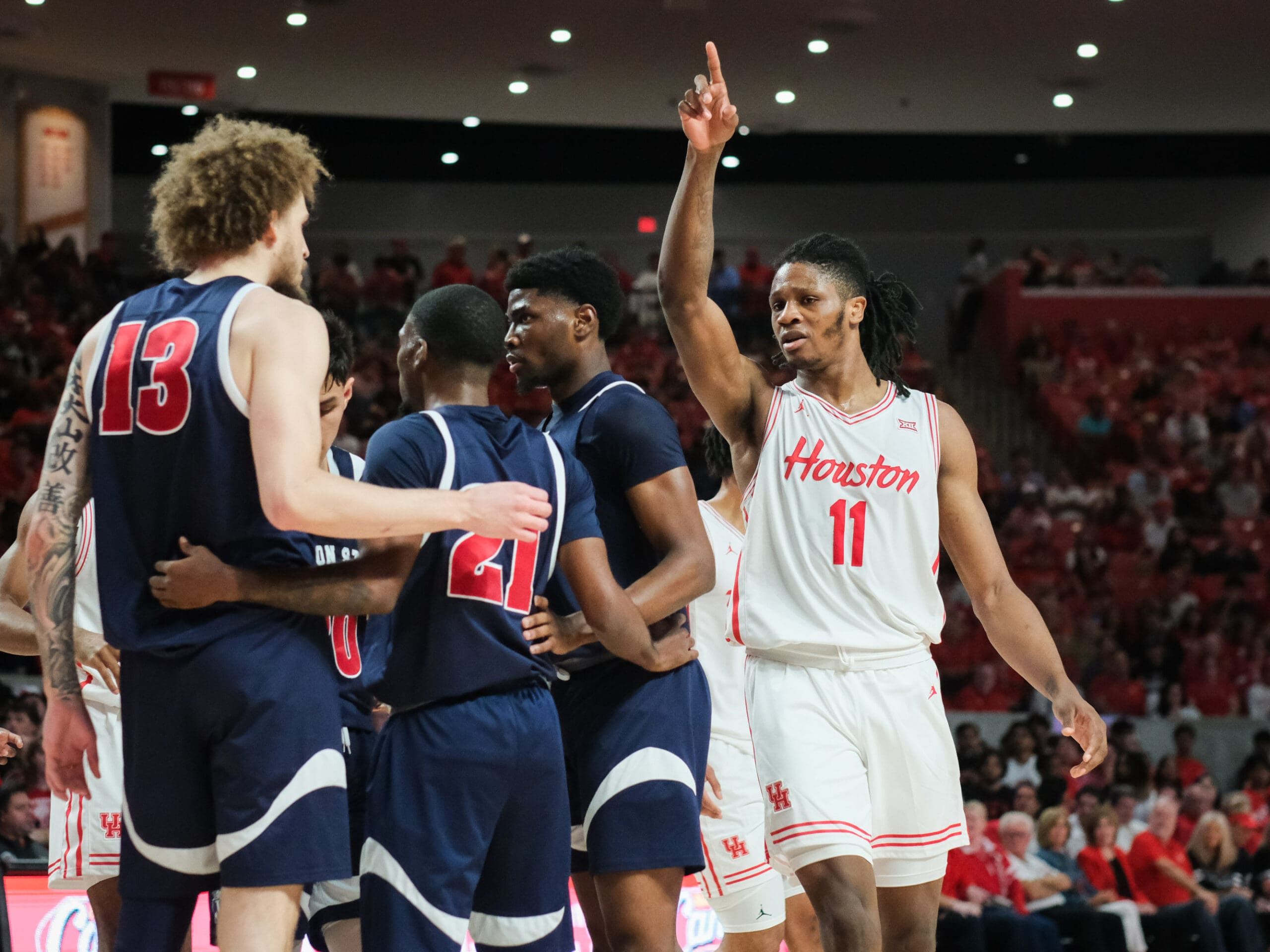 The University of Houston Cougars beat the Jackson State Tigers on opening night of the 2024-2025 season at the Fertitta Center,