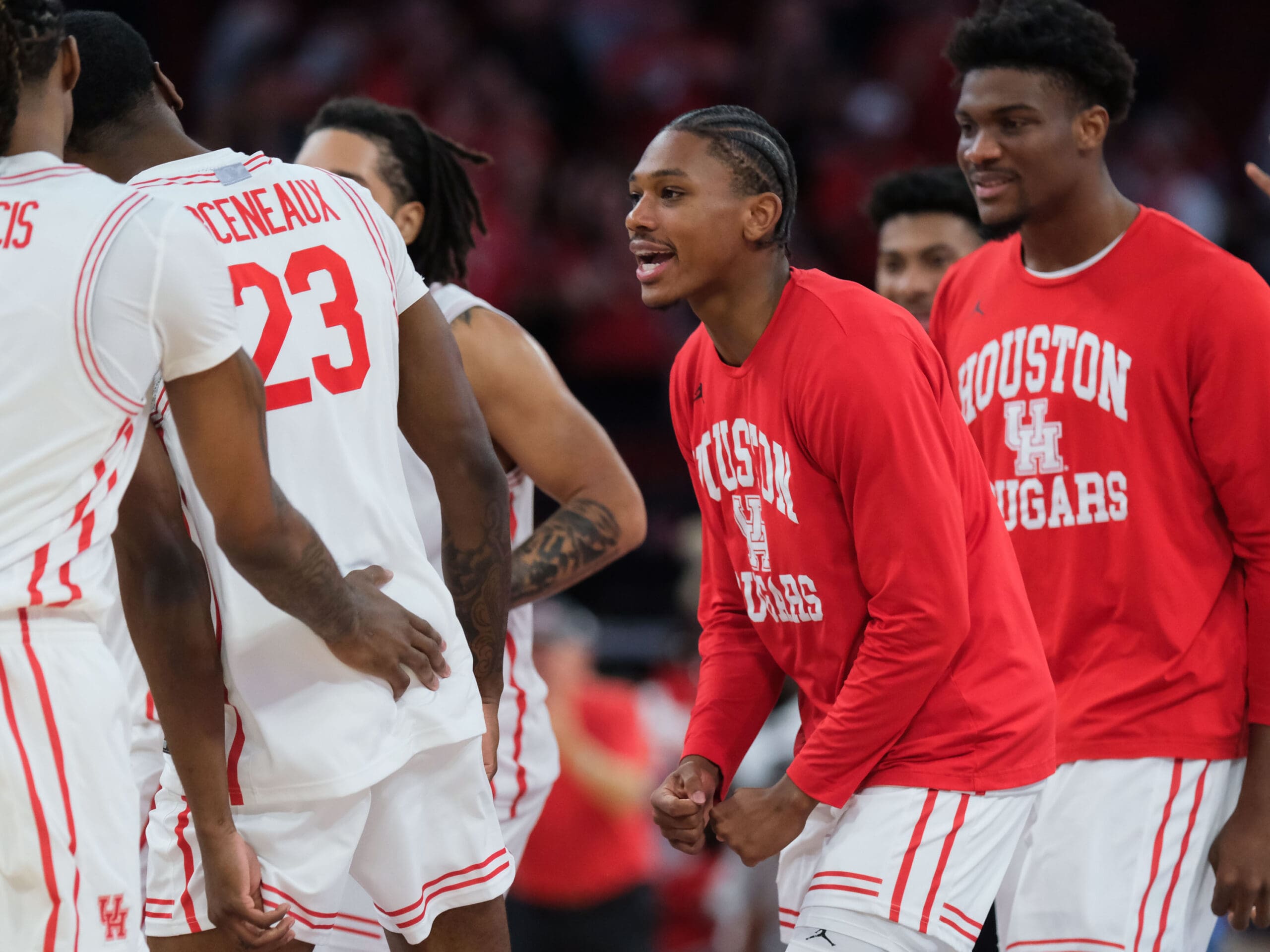 The University of Houston Cougars lose to the Auburn Tigers during the Mattress Firm Battleground 2K24 contest at the Toyota Center