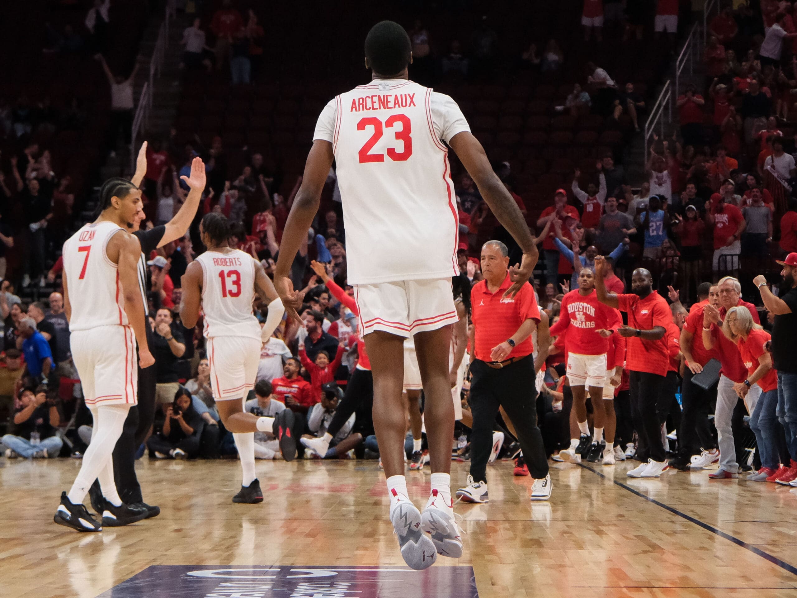The University of Houston Cougars lose to the Auburn Tigers during the Mattress Firm Battleground 2K24 contest at the Toyota Center