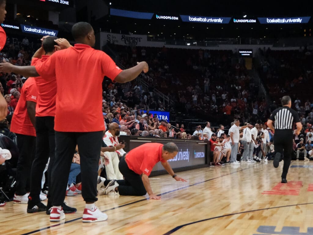University of Houston coach Kelvin Sampson does not get floored by much and he bounces back quickly. (Photo by F. Carter Smith)