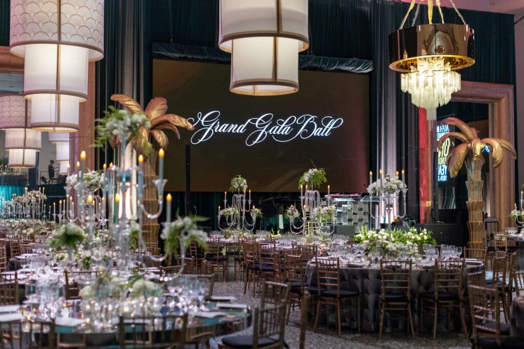 Cullinan Hall decorated by The Events Company for the Museum of Fine Arts, Houston centennial celebration Grand Gala Ball. (Photo by Jenny Antill)