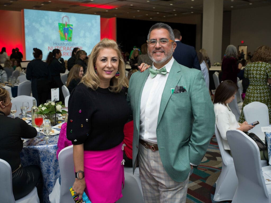 Deborah Elias, Dr. Roland Maldonado at the Houston Ballet Nutcracker Market Macy's Fashion Avenue show and luncheon