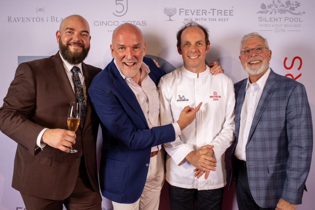 Michelin star celebrants Jerry Arguelles, Ignacio Torras, Chef Luis Roger & Francisco Calza at BCN Taste & Tradition's 10th anniversary bash