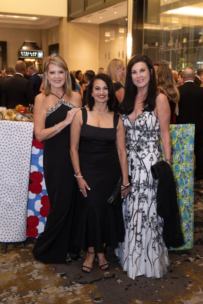 Molly Bobrow, Terri Ebel, Brenda Pattillo at the British American Foundation of Texas gala (Photo by Wilson Parish)