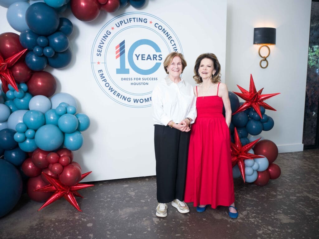 Nancy Levicki, Susie Cunningham at the Dress for Success Houston gala
