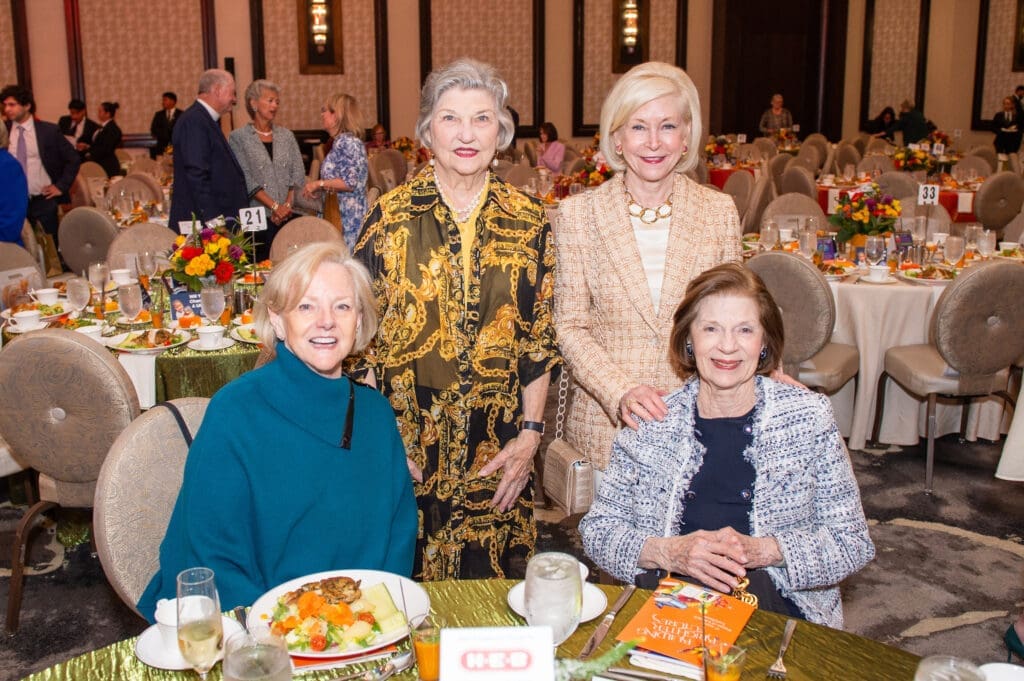 Sally Harvin, Donna Stokes, Ann Bookout, Mary Lynn Marks at the Barbara Bush Houston Literacy Foundation’s  Power of Literacy Luncheon (Photo by Jacob Power)
