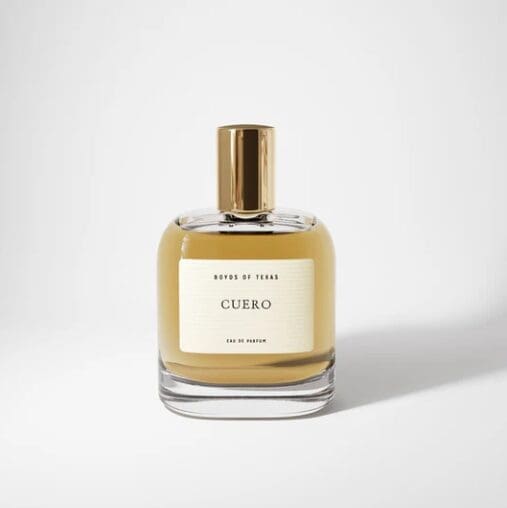 Cuero Eau de Parfum combines bright citrus, soft florals and smoky leather with warm notes of Texas woods and Mexican vetiver for a modern take on classic androgynous scents. (Photo courtesy Boyd's of Texas Fragrances)